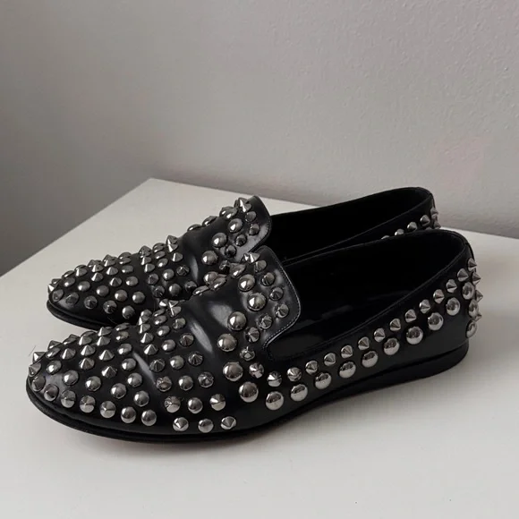 Prada | Shoes | Prada Spazzalaro Studded Mens Black Loafers  display picture 3